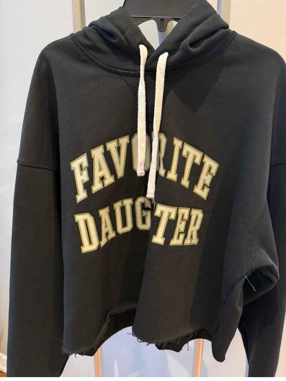 "Favorite Daughter" Black Cropped Hoodie